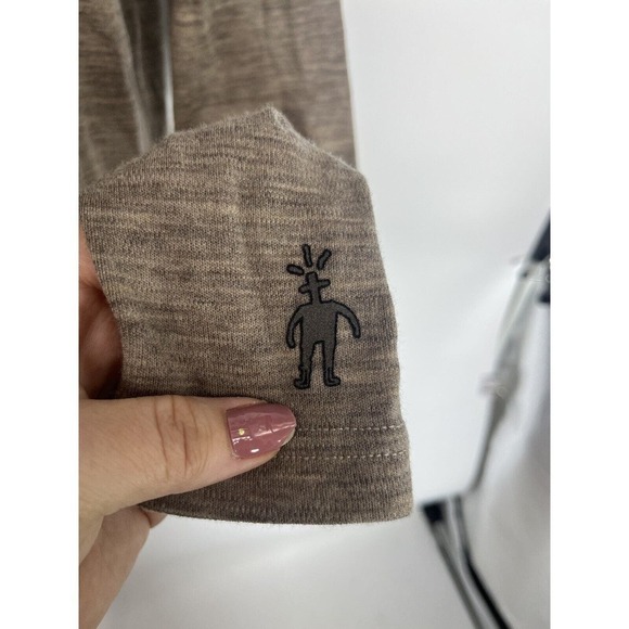 Smartwool Mens 1/4 zip Baselayer Size XL Oatmeal Gray Long Sleeves - Picture 7 of 12